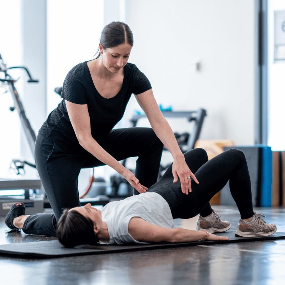 Physiotherapy pelvic tilt exercise used in back pain treatment