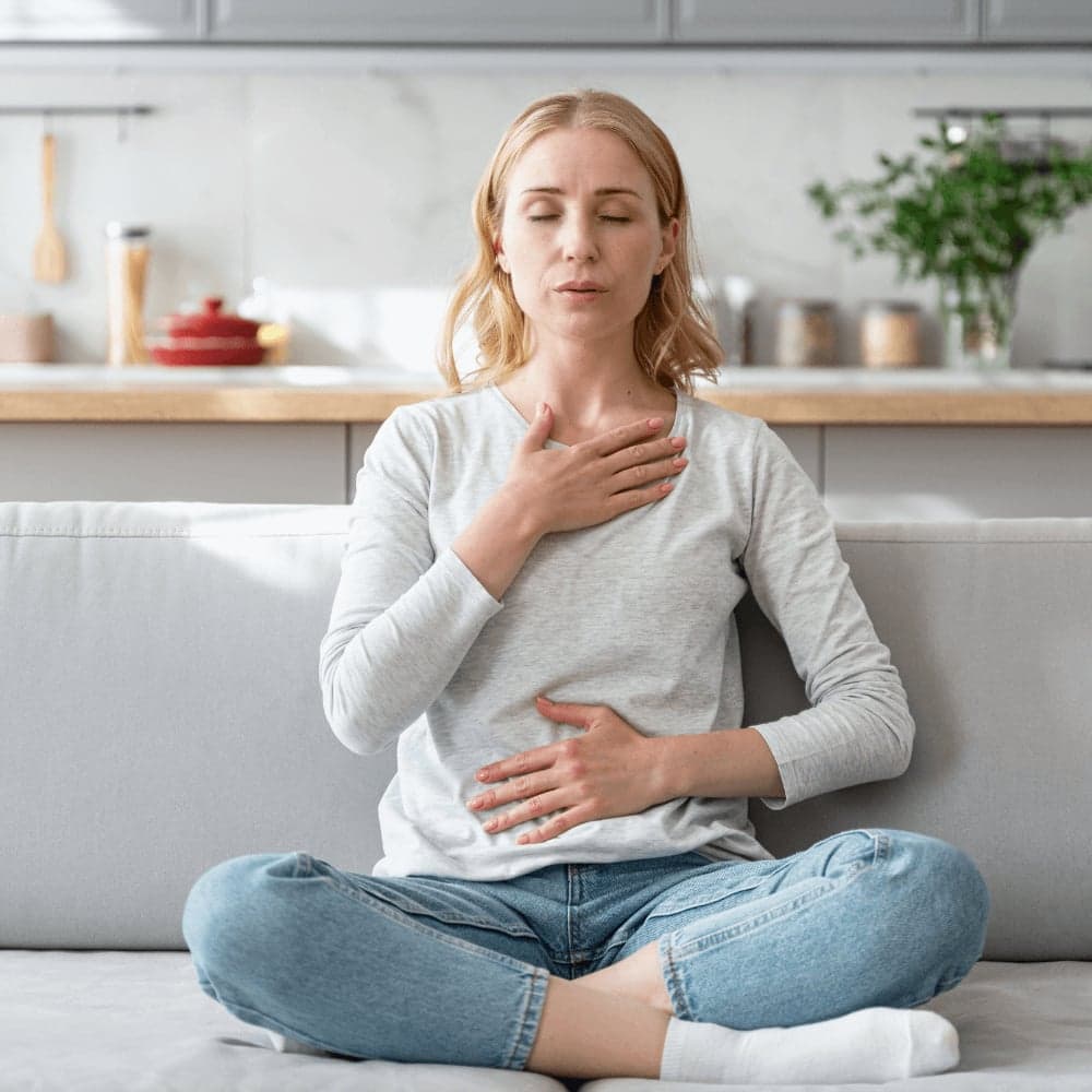 Breathing exercise for joint and muscle pain relief and relaxation