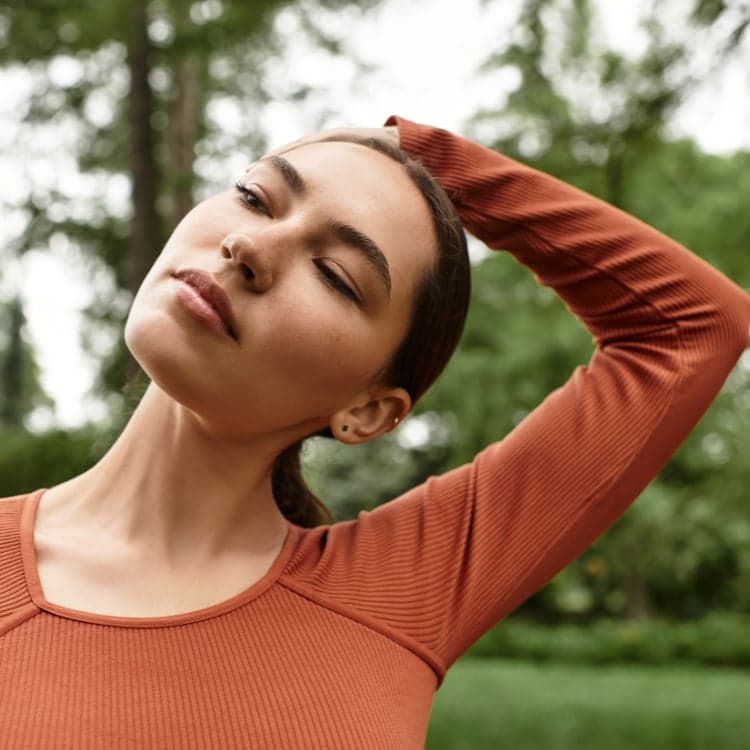 Neck stretch exercise for neck pain treatment and muscle tension relief