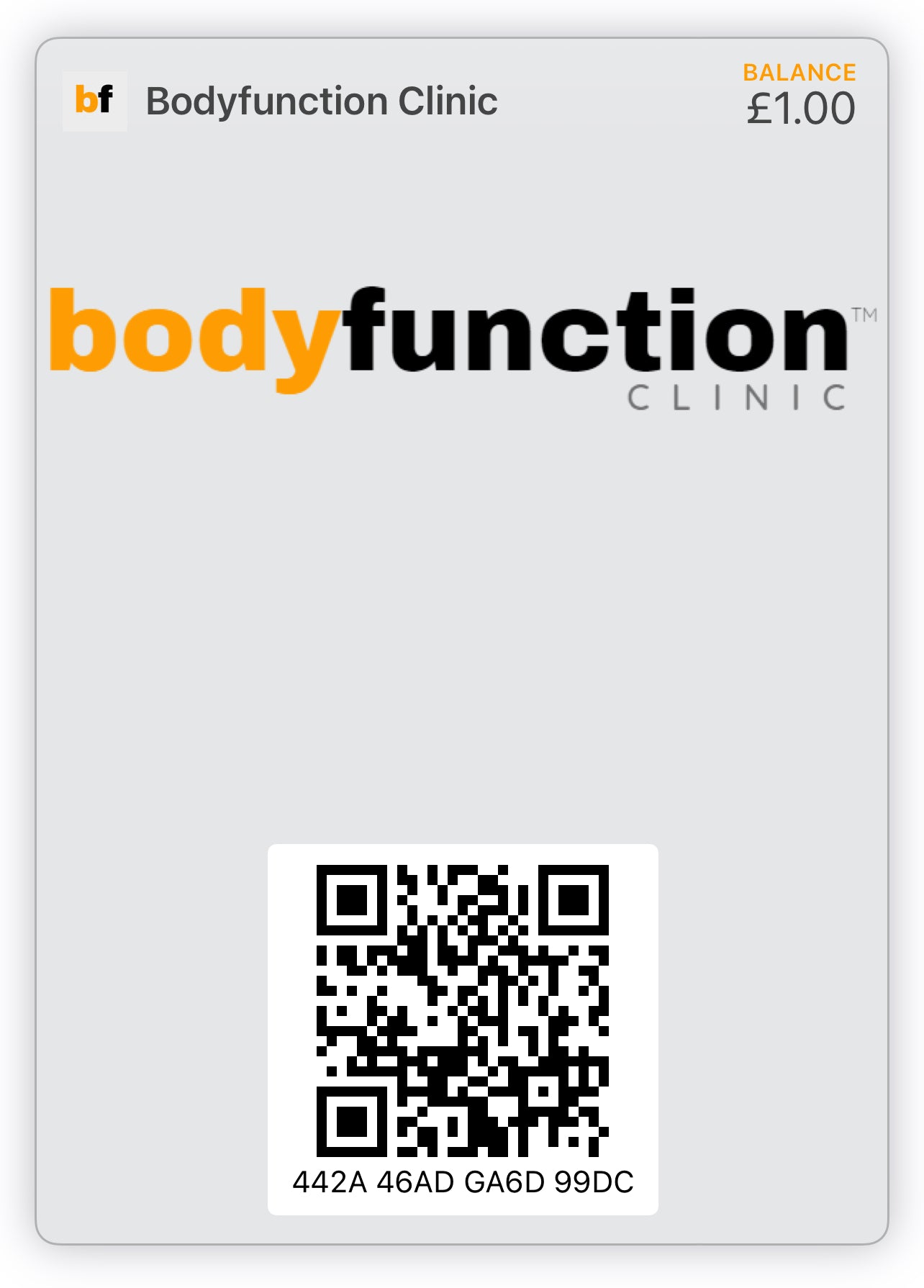 Bodyfunction Clinic Wellness Gift Card